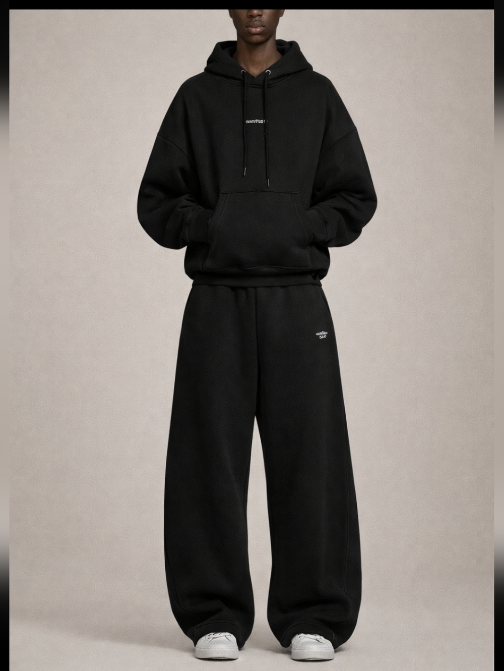 3376 New Aelfric Eden Soufflé Baggy Cloud Hoodie Sets Sz Large Black